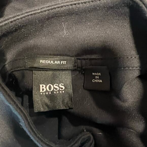 Hugo Boss Quarter-Zip Cotton Sweater With Knitted Structure Men's Size S Black - Picture 8 of 12